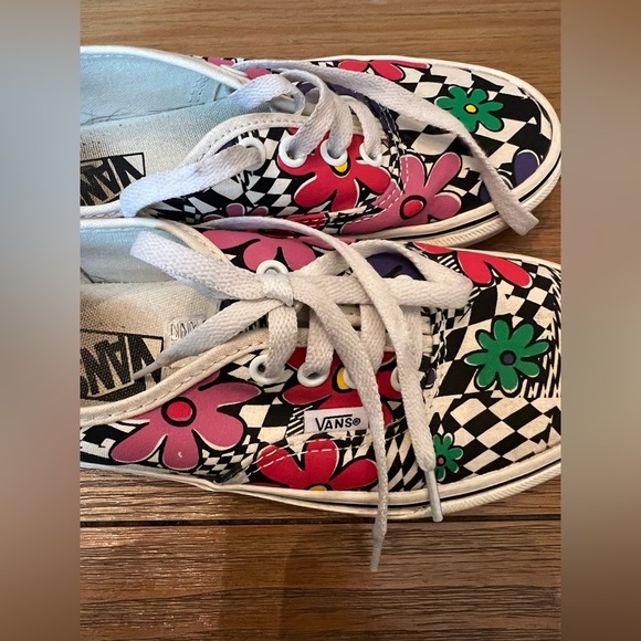 Vans Off The Wall Floral Checkerboard Lace Up Unisex Shoes Size 6.5 - Picture 4 of 4